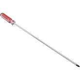 Bonsicoky 12-Inch Phillips Screwdriver #1 | 5mm Shaft, Magnetic Tip, Red Handle, Extra Long for Repair