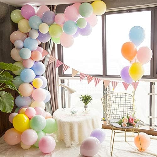 Balloon Arch & Garland Kit 150pcs Pastel Latex Balloons 10 Inches and 5 Inches Assorted Macaron Candy Colored Latex Party Balloons for Wedding Graduation Kids Birthday Party Christmas Baby Shower Party Supplies Arch Balloon Tower