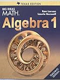 Big Ideas MATH, Algebra 1, Teaching Edition, Texas Edition, 9781608408177, 1608408175