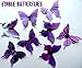 12 Small Assorted Purple Decorative Wafer Paper Butterflies © 1.75