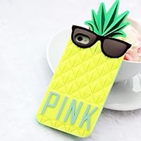 3D Cute Pineapple Pattern Soft Silicone Case Cover For iPhone 5 (Yellow)