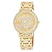 Zeiger New Women Luxury Ladies Analog Quartz Round Watch Bling Jewelry Plated Classic Watch Crystal Charm Bracelet(Gold)