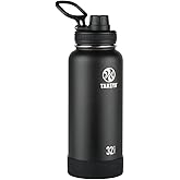 Takeya Actives Water Bottle with Spout Lid - Bottle with Double Stainless Steel Insulation - Dishwasher Safe & BPA-Free - Bottle with Spout Lid & Removable Bumper - 32 oz, Onyx
