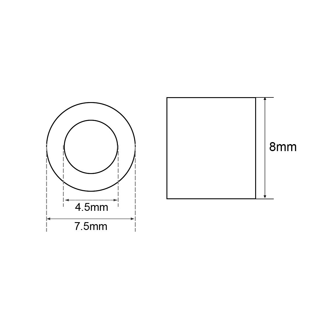 sourcing map Aluminum Wire Rope Stop Sleeve Round Cable Ferrule Loop for 5/32" Wire Rope Pack of 50, M4 - Image 3