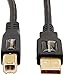 Amazon Basics USB 2.0 Printer Cable, USB Type A Male to USB Type B Male, 16 Feet (4.8 Meters), 24-Pack, Black
