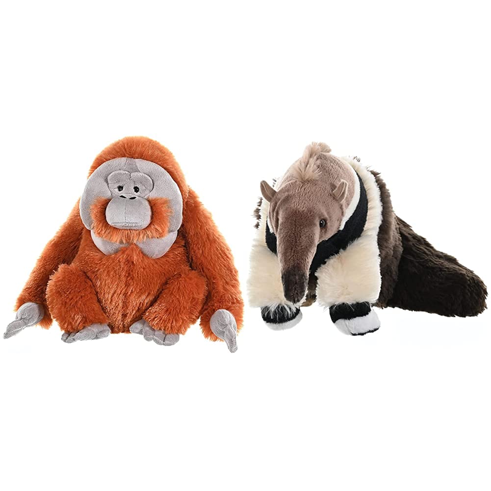 Wild Republic Male Orangutan Plush Soft Toy, Cuddlekins Cuddly Toys, Gifts for Kids 30 cm, Brown