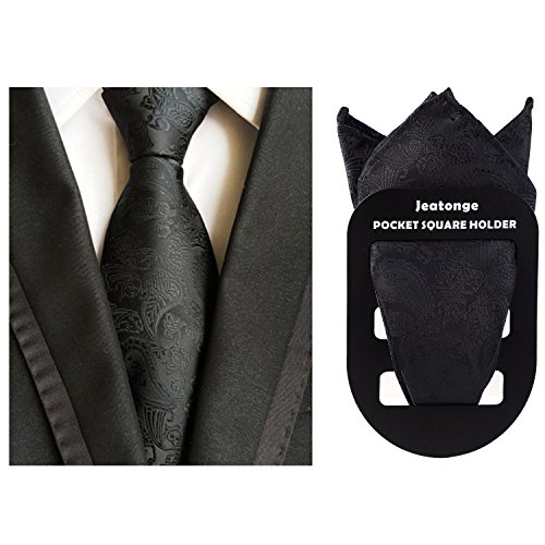 Lot 6 Pcs Mens Ties and 6 Free Matching Pocket Squares, Men's Classic Tie Necktie Woven Jacquard Neck Ties Gift box packing (6+6 style 10)