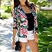 Lady Flower Printed Short Suit Overcoat Long Sleeves Jacket Fashion OL New