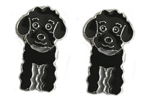 HONGGUN Pet Brooch, Lovely Dogs ID Tag Brooch Pins Dog Corsage Jewelry Metal Badge Brooch Holiday Christmas Birthday Gift 2PCS (Black Poodle)