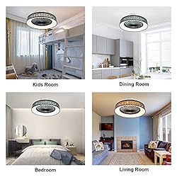 DLLT Remote Ceiling Fan with LED Light-30W Small