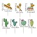 VICTONY Alexless 42 Pcs Mexican Fiesta Cupcake Toppers Cake Picks for Mexican Themed Cactus Donkey Taco Pepper Sombrero Mustache Party Decorations