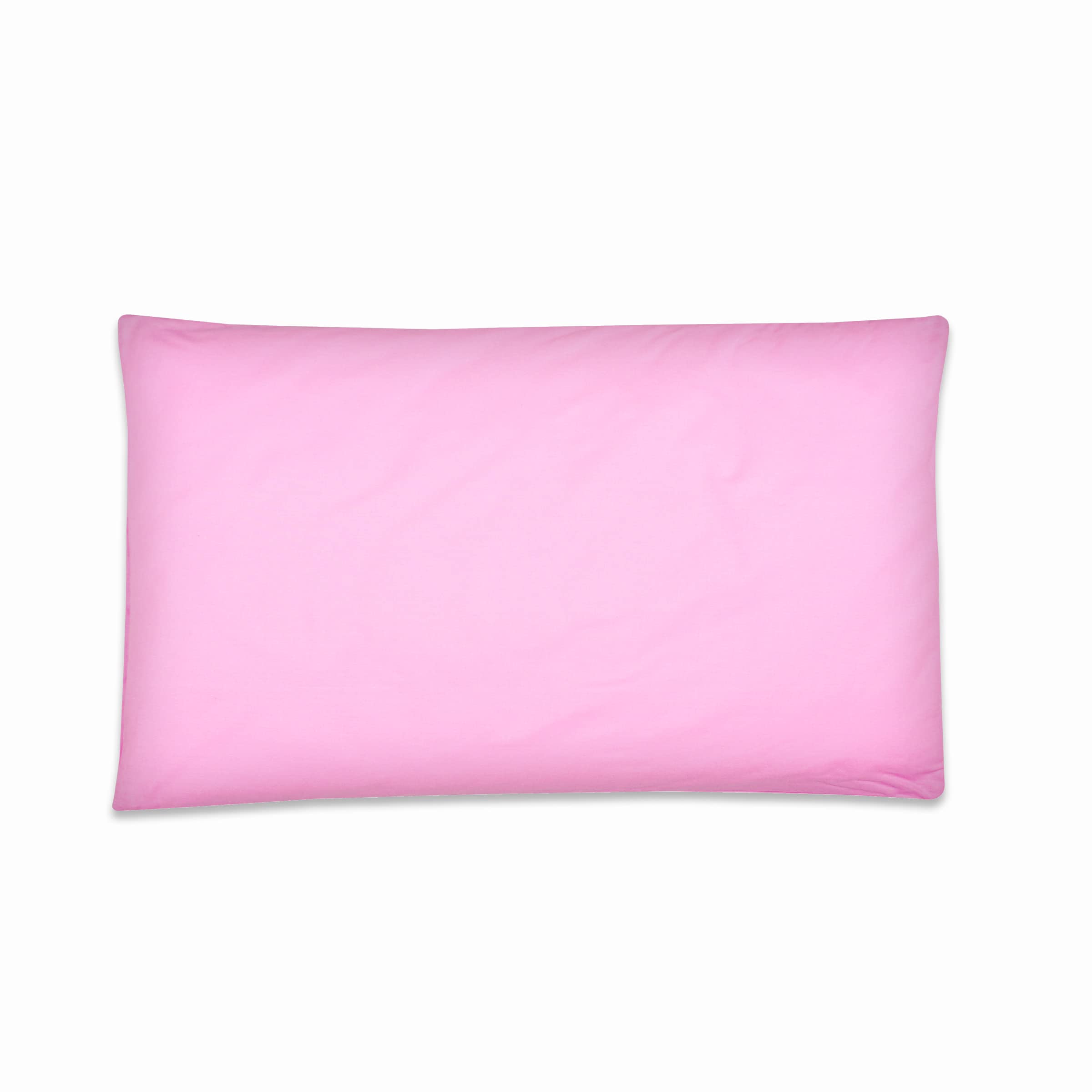 100% Cotton Nursery Baby Pillowcase Suitable for 60x40 cm Flat Pillow (Pink)