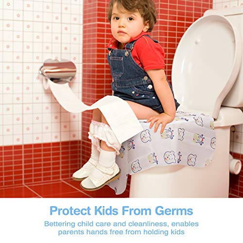 Disposable Toilet Seat Covers Extra Large 20 Packs Perfect for Adults and Kids Potty Training with Individually Wrapped Home Travel Use (Cartoon)