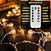 Battery Operated String Lights, 21.3ft 30 LED Beexcellent Globe Lights Waterproof Fairy Lights with Remote Controller for Christmas Garden Home Patio Wedding Party Holiday Decoration (Warm White)