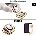 Smiling Apple Watch 3 Case Buit in TPU Screen Protector All-Around Protective Case High Definition Clear Ultra-Thin Cover for Apple iwatch 42mm Series 3 and Series 2 (Gold, 42mm)