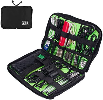 Smiful Electronics Accessories Travel Bag Cable Organizer Case for Various USB, Phone, Charger and Cable, Black