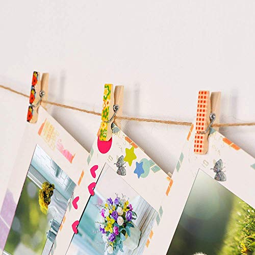 Mini Colorful Wooden Craft Clips Photo Paper Peg, 100 Pieces