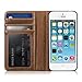 kwmobile Wallet Case Compatible with Apple iPhone SE (1.Gen 2016) / 5 / 5S - PU Leather Book Style Protective Cover - Brown