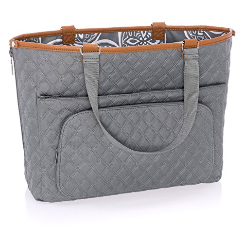 Thirty One Messenger Bag. Thirty One Double Take Tote in Grey Quilted