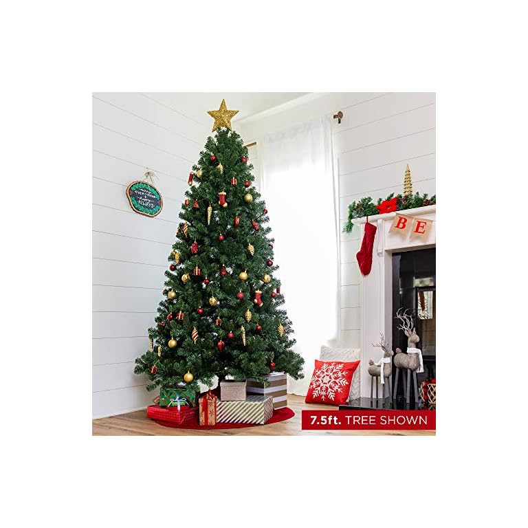 Best Choice Products PreLit Instant Setup No Fluff Hinged Artificial