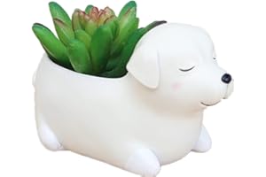 ANKTILY Dog Labrador Concrete Flower Pot Molds Succulent Planter Silicone Molds Epoxy Resin Clay Cement Mould Candle Holder Mold Storage Box Mold