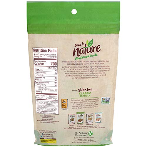 BACK TO NATURE CLASSIC GRANOLA, GLUTEN FREE, NON GMO, 12.5 OUNCES (PACK OF 6)