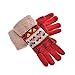 YAN & LEI Women's Cute Hearts and Trees Knitted Winter Gloves with Roll Up Cuffs