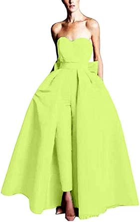 VeraQueen Women's Sweetheart Jumpsuit Evening Dress With Detachable Skirt - Purple, Size 16