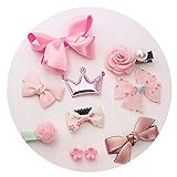 10pcs Hair Clips for Baby Girls Kids Toddler Cute Bowknot Crown Hair Barrette Hairpin Headdress Bows Accessories for Photography Pops Costume Party Birthday Gift (pink)
