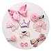 10pcs Hair Clips for Baby Girls Kids Toddler Cute Bowknot Crown Hair Barrette Hairpin Headdress Bows Accessories for Photography Pops Costume Party Birthday Gift (pink)