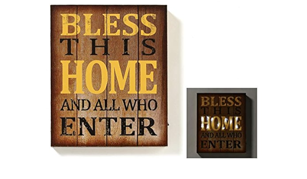 Amazon Com Led Lighted Bless This Home Sign Home Kitchen