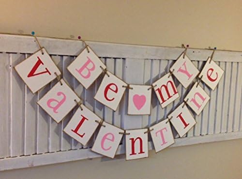 Be My Valentine Banner Swag Bunting Sign Red and Pink Party Decoration Bulletin Board Garland Photo Booth Prop