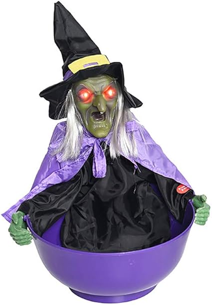 Tireow Halloween Hexe Requisiten Verkleiden Grusel Zahl Modell Grim Animated Trick Sussigkeiten Halter Container Schusseln Box Amazon De Spielzeug