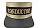 Black Engineer Train Conductor Hat Cap with Gold Lettering and Trim