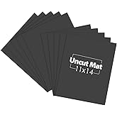 Mat Board Center, 11x14 Black Color Uncut Photo Mat Boards, 4-Ply Thick Matboards for Frames, Prints, Photos (10 Pack)