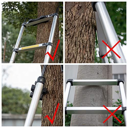 Good Life 12.5FT EN131 Telescopic Professional Folding Aluminum Multi Purpose Ladder with Hook and Non-Slip Rubber Mat Telescoping Extension Ladder - Thumbnail 3