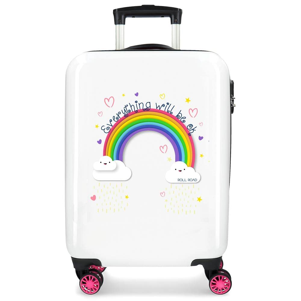 Roll Road Arcoiris Everything Ok Pink Cabin Suitcase 38x55x20 cm Rigid ABS Combination lock 35 Litre 2.3 Kg 4 Wheels Hand Luggage