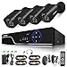 FREDI Security Camera System 8-Channel HD-TVI 1080P Lite Video Security System DVR and (4) 1.0MP Indoor/Outdoor Weatherproof Cameras with IR Night Vision LEDs- WITHOUT HDD