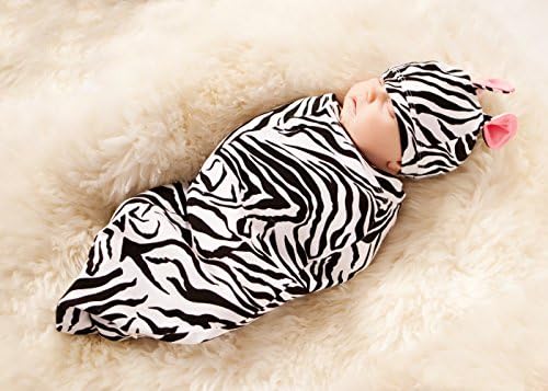 Cozy Cocoon - Baby Cocoon Swaddle with Matching Hat - Zebra Stripes - 0-3 Months