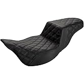 Saddlemen SADDLEMEN 0801-1289 808-07B-175E Extended Reach Step-Up Seat - Full Lattice Stitch - Black - FLH