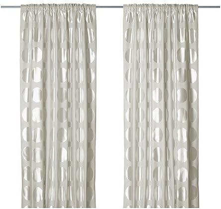 Ikea Ninni Rund Curtains 1 Pair Light Beige 145x300 Cm