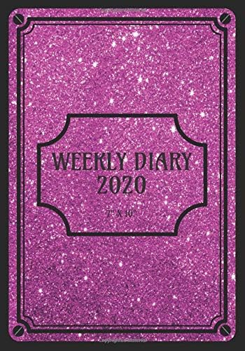 Weekly Diary 2020 7" x 10": Week to a page view Planner with added extras, for Student/Teacher/Home/Business and more - Pink Glitter Effect Picture Cover