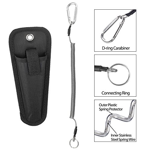 BASUNE Fishing Pliers + Fish Hook Remover, Line Cutter Curved Nose Remove Hook Fishing Tackle Tool with Nylon Sheath Fishing Plyers Fishing Gear Set (Blue) - Thumbnail 6