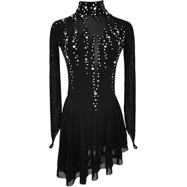 Amazon.com: JoyCan Girls' Ice Figure Skating Dress Sparkling Diamond  Decoration Professional Customized Competition Costume Black : Clothing,  Shoes & Jewelry