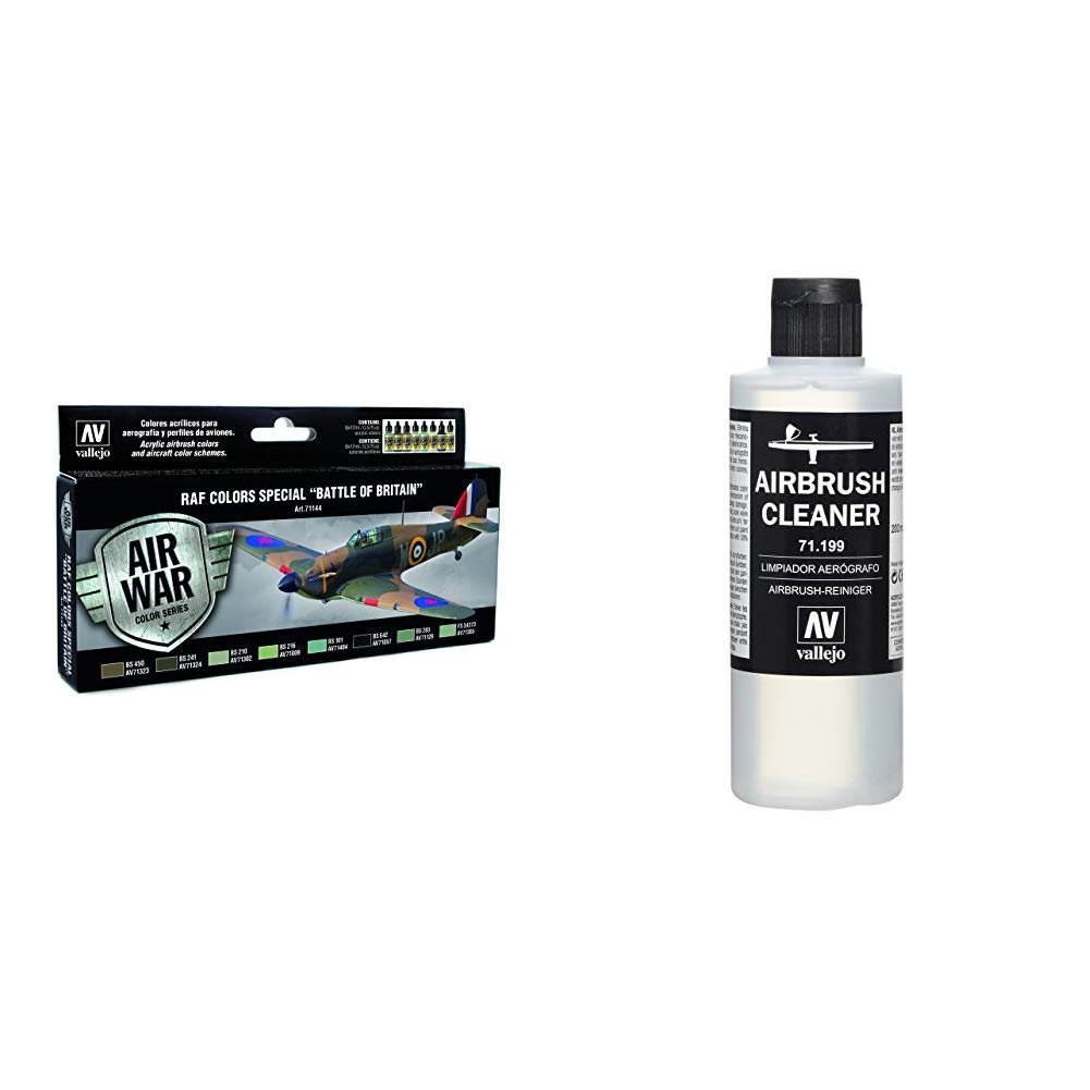 Vallejo"RAF & FAA Special Battle of Britain WWII Model Air Colouring Kit Model Air 200 ml Airbrush Cleaner
