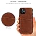 TENDLIN Compatible with iPhone 11 Case Wallet Design Premium Leather Case with 2 Card Holder Slots (Brown)