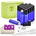 Mavogel 24, 10ml Cobalt Blue Glass Roller Bottles with Stainless Steel Roller Ball for Essential Oil Include 6 Extra Roller Ball, 30 Pieces Labels, Essential Oils Opener, Dropper