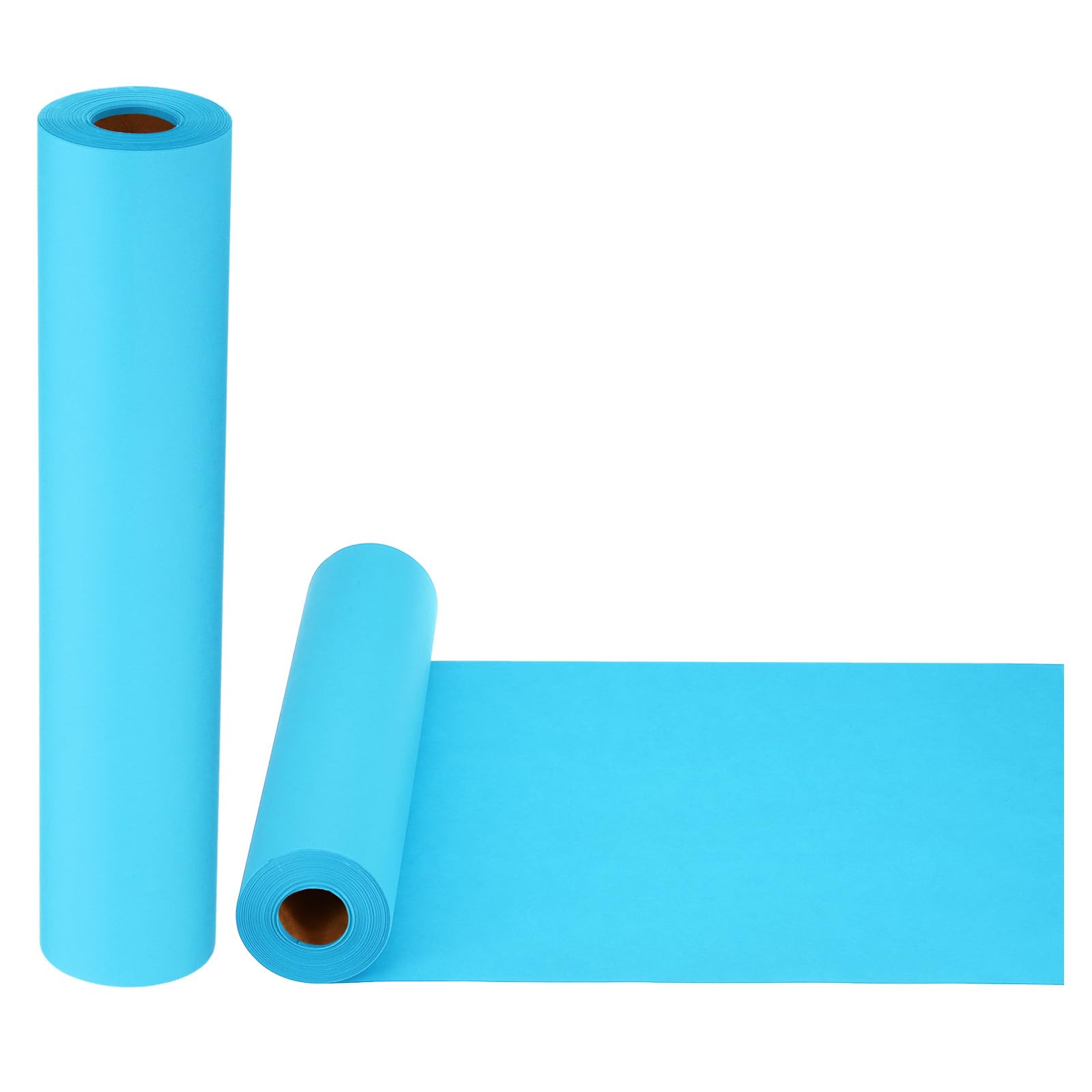 PATIKIL Wrapping Paper, 2 Pack 12"x1200"(100') Bulletin Board Paper Roll Kraft Paper Roll Construction 80GSM for Shipping Packing Gift Wrapping Craft Flower Bouquet Christmas, Light Blue