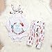 Astrill Mekilyn 3Pcs Baby Boy Girls Print Long Sleeve Letters Romper+Leaves Pant+Bunny Headband Winter Outfit (9-12 Months, White)