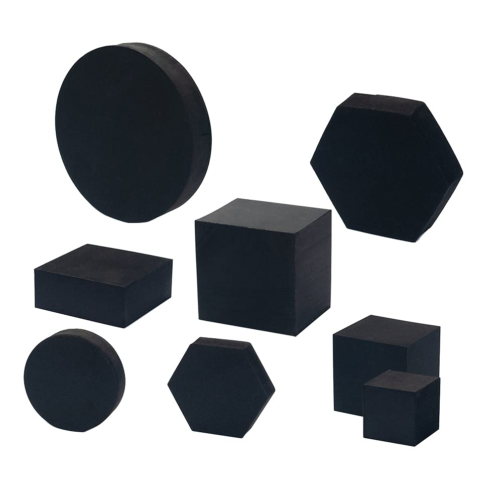 8PCS Product Photography Props Foam Cube Photoshoot Prop Set for Jewelry Makeup Ornament Cosmetic (Black)
